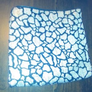 Silver and Black Handmade Cosmetic Marble Bag